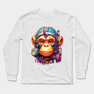 Cartoon monkey robot. T-Shirt, Sticker. Long Sleeve T-Shirt